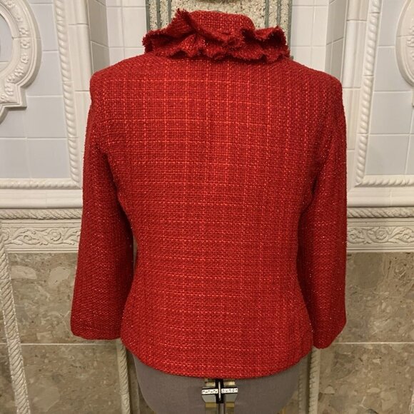 Cartise. Size 14. NWOT. $240. Textured Metallic Lined Open Front Jacket. DD - Picture 4 of 4